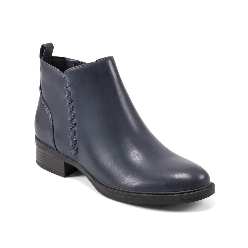 Easy Spirit Lorand Almond Toe Block Heel Booties Navy 7.5